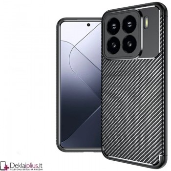 Carbon guminis dėklas - juodas (Xiaomi 15) Carbon guminis dėklas - juodas (Xiaomi 15)